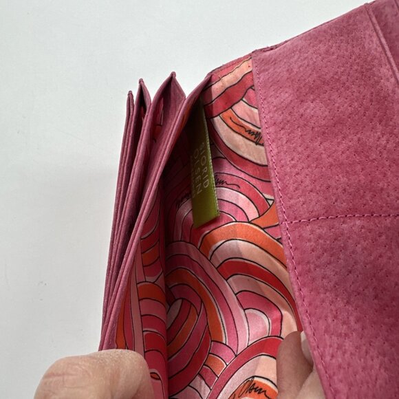 Sigrid Olsen Wallet Tan Leather Clutch Zip Pocket Cards Holder Money Pouch Lined - Picture 8 of 12